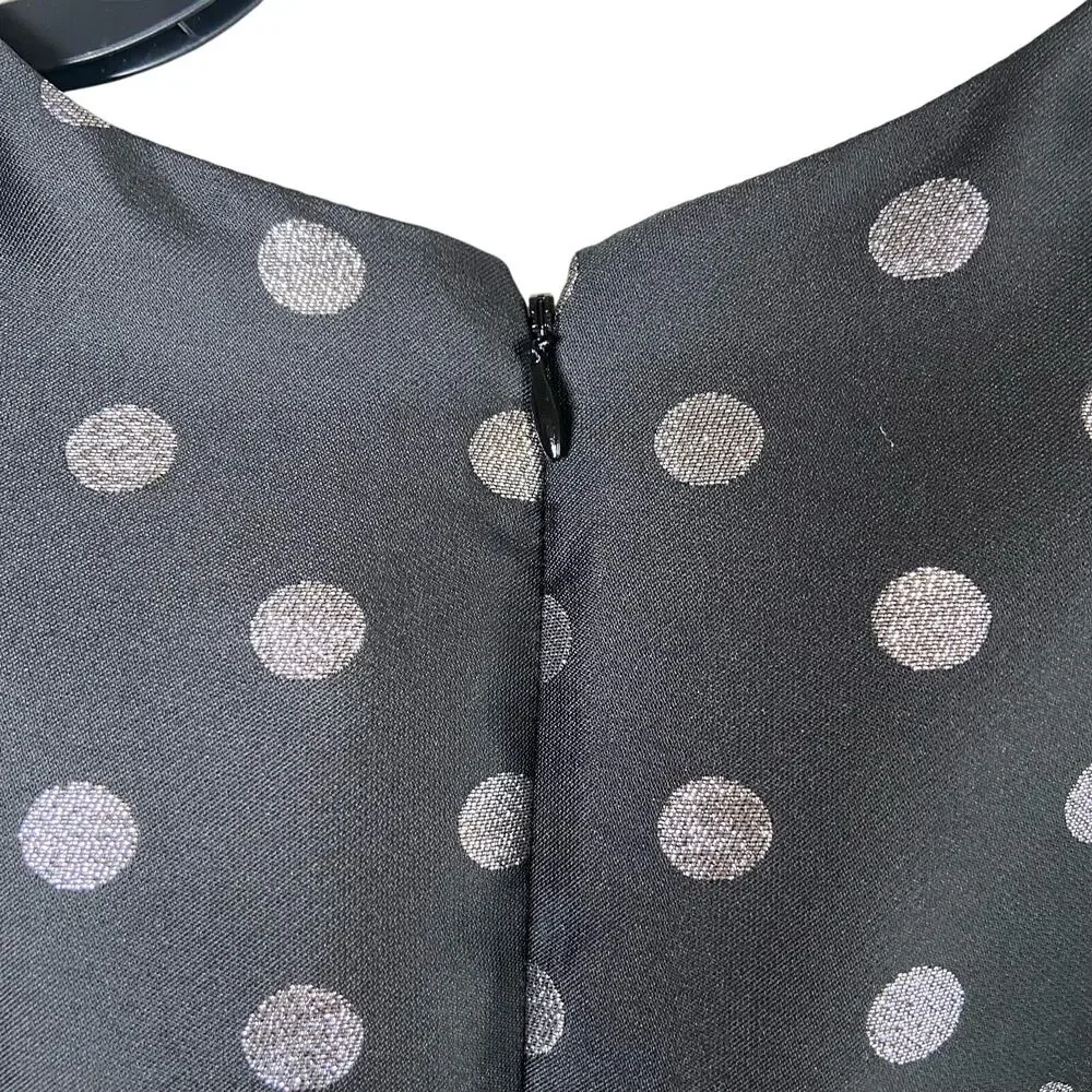 J. Crew Silver Polka Dot Bubble Skirt Dress Womens 2 Metallic Classy Chic Preppy